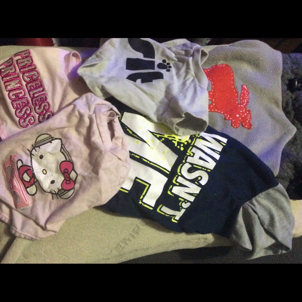 Used medium and xs shirts and sweater ,harnesses